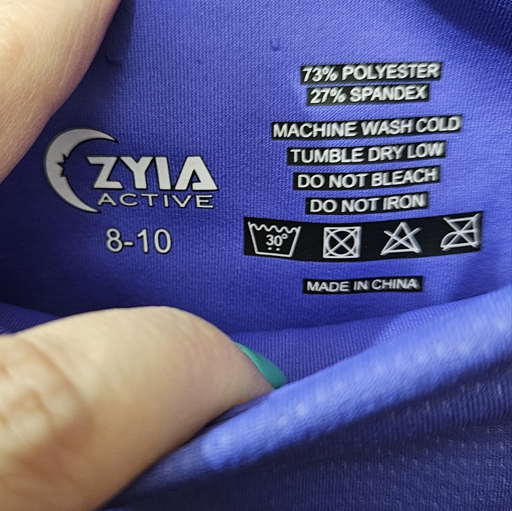 Zyia Active Purple Soft Stretch Crop Ankle Workout Athletic Leggings Size 8-10 - Picture 9 of 9